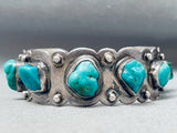 Sturdy Vintage Southwest Turquoise Nugget Sterling Silver Bracelet-Nativo Arts