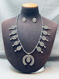Womens Authentic Vintage Native American Navajo Sterling Silver Squash Blossom Necklace-Nativo Arts