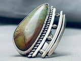 Gigantic Huge Unique Vintage Native American Navajo Royston Turquoise Sterling Silver Ring-Nativo Arts