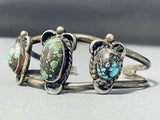 Rare Damale Vintage Native American Navajo Turquoise Sterling Silver Bracelet-Nativo Arts