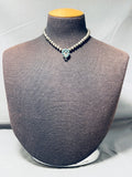 Native American Early Rare Vintage Zuni Turquoise Sterling Silver Choker Necklace Old-Nativo Arts