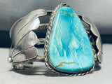 Gorgeous Vintage Native American Navajo Old Kingman Turquoise Sterling Silver Bracelet-Nativo Arts