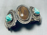 One Of The Most Unique Vintage Native American Navajo Turquoise Sterling Silver Bracelet-Nativo Arts