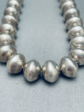 Rare Signed Vintage Native American Navajo Hand Tooled Sterling Silver Bead Necklace-Nativo Arts