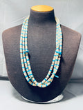 Important Very Old Vintage Santo Domingo Turquoise Heishi Necklace-Nativo Arts