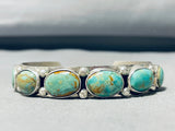 Signed Vintage Native American Navajo Royston Turquoise Sterling Silver Bracelet-Nativo Arts