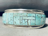 6.5 Inch Wrist Sky Blue Turquoise Inlay Sterling Silver Bracelet-Nativo Arts