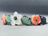Flowers And Leaves Vintage Southwest Sterling Silver Bracelet-Nativo Arts