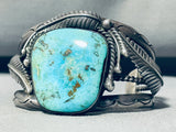 Leaf Jungle!! Vintage Native American Navajo Turquoise Sterling Silver Bracelet-Nativo Arts