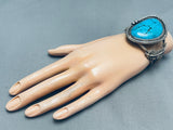 Into The Deep Blue Vintage Native American Navajo Turquoise Sterling Silver Bracelet-Nativo Arts