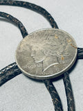 Cool Native American Navajo Silver Dollar Bolo Vintage Coin Sterling Silver Bolo Tie-Nativo Arts
