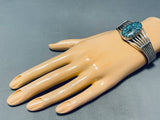 One Of The Best Ever Vintage Native American Navajo Spiderweb Turquoise Sterling Silver Bracelet-Nativo Arts