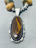 Rare Native American Navajo Royston Turquoise Fire Opal Sterling Silver Necklace-Nativo Arts