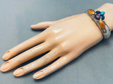Gorgeous Vintage Native American Navajo Turquoise Shell Sterling Silver Bracelet-Nativo Arts