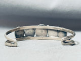 Chunky Turquoise Nugget Vintage Native American Navajo Running Bear Sterling Silver Bracelet-Nativo Arts
