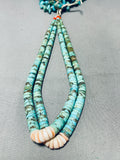 One Of The Best Vintage Santo Domingo Green Turquoise Necklace Old-Nativo Arts