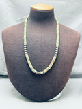 Native American Superior Vintage Santo Domingo Green Turquoise Sterling Silver Necklace-Nativo Arts