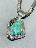 Draper Native American Navajo Family Vintage Native American Navajo Turquoise Sterling Silver Necklace-Nativo Arts