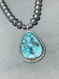 One Of The Best Vintage Native American Navajo Morenci Turquoise Sterling Silver Necklace-Nativo Arts