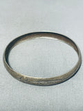 Traditional Vintage Native American Navajo Sterling Silver Bangle Bracelet-Nativo Arts