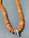 Rare Vintage Santo Domingo Orange Shell Sterling Silver Necklace