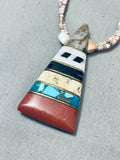 Vintage Native American Santo Domingo Heishi Turquoise Sterling Silver Necklace-Nativo Arts