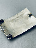Chunky Heavy 125 Grams Vintage Native American Navajo Turquoise Sterling Silver Buckle-Nativo Arts