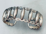 Very Old Vintage Native American Navajo Ornate Sterling Silver Bracelet Cuff-Nativo Arts