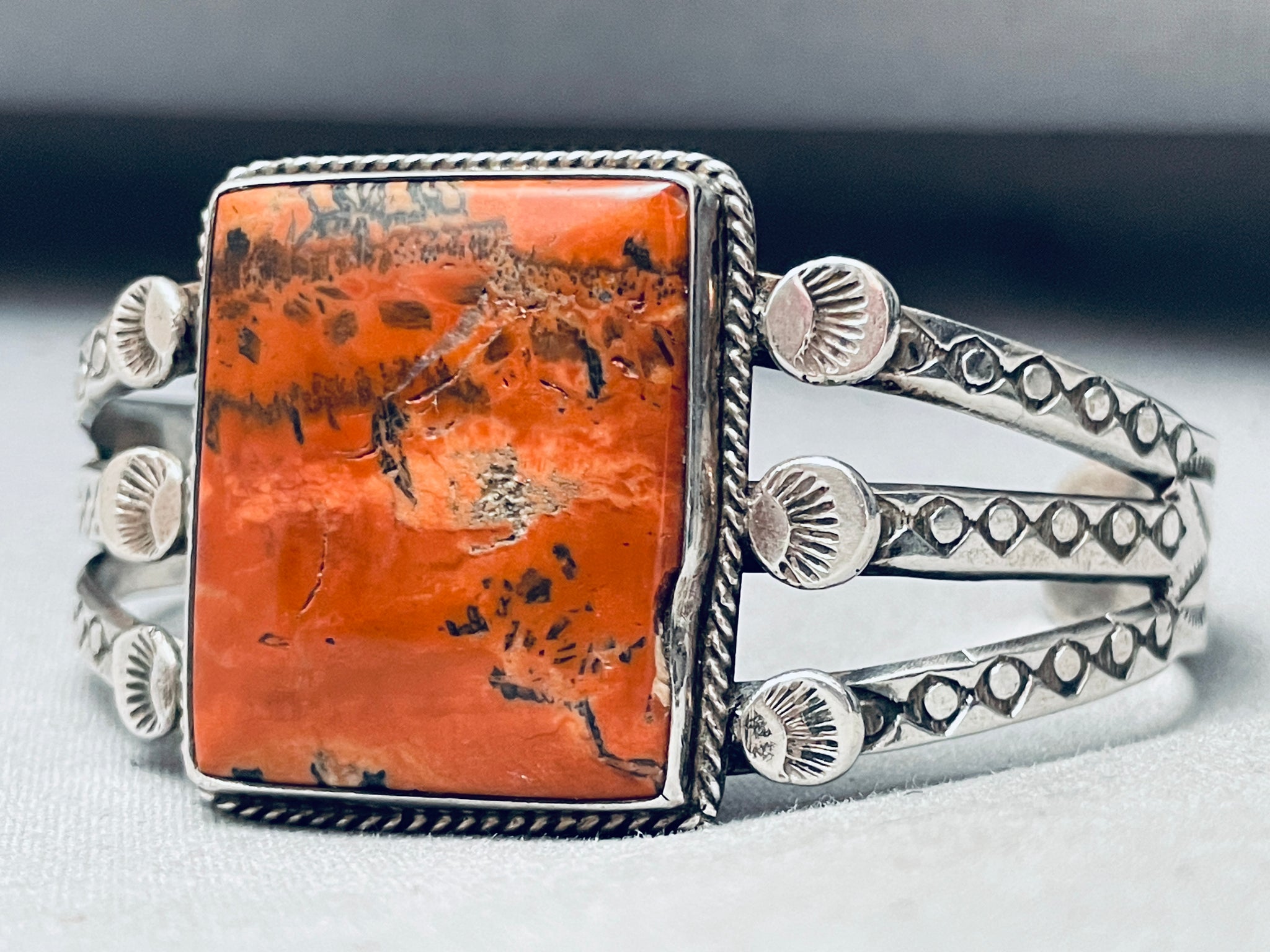 Early Orange Petrified Wood Vintage Native American Navajo