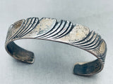 Segmented Waves Vintage Native American Navajo Sterling Silver Bracelet Cuff-Nativo Arts