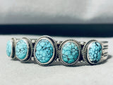 Lone Mountain Turquoise!! Vintage Native American Navajo Sterling Silver Bracelet-Nativo Arts