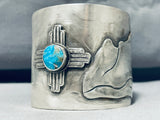 Sandia Mountains Baloon Fiesta Native American Navajo Turquoise Sterling Silver Nm Bracelet-Nativo Arts