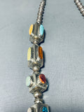 One Of The Finest Vintage Native American Navajo Turquoise Shell Sterling Silver Necklace-Nativo Arts