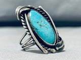 Remarkable Vintage Native American Navajo Morenci Turquoise Sterling Silver Ring-Nativo Arts