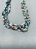 Very Intricate Vintage Native American Navajo Turquoise Heishi Sterling Silver Necklace-Nativo Arts