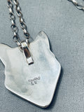 Extremely Rare Vintage Native American Hopi Turquoise Inlay Sterling Silver Necklace-Nativo Arts