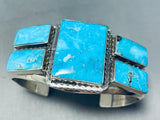 One Of The Most Unique Squared Turquoise Sterling Silver Bracelet-Nativo Arts