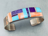 6 Inch Wrist Vintage Native American Navajo Turquoise Inlay Sterling Silver Bracelet-Nativo Arts