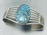 One Of The Best Ever Vintage Native American Navajo Spiderweb Turquoise Sterling Silver Bracelet-Nativo Arts
