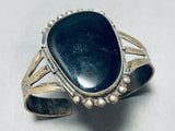 Starlight Sparkle Vintage Native American Navajo Onyx Sterling Silver Bracelet-Nativo Arts