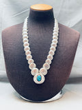 Stunning Vintage Native American Navajo Hand Tooled Sterling Silver Necklace-Nativo Arts