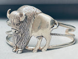 Native American Detailed Buffalo Vintage Navajo Sterling Silver Bracelet Cuff-Nativo Arts