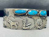 Native Desert Campfire Vintage Native American Navajo Turquoise Sterling Silver Bracelet-Nativo Arts