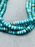 Rare Vintage Native American Navajo Turquoise Disc Sterling Silver Necklace-Nativo Arts