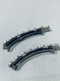 Emma Tsosie Magnificent Vintage Native American Navajo Kingman Turquoise Sterling Silver Pin-Nativo Arts