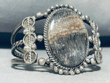 Midnight Foggy Dream Vintage Native American Navajo Sterling Silver Agate Bracelet-Nativo Arts