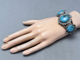 Rare Vintage Native American Navajo Morenci Turquoisde Sterling Silver Bracelet-Nativo Arts