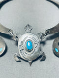 Will Talaheftewa!! Vintage HopI Turquoise Sterling Silver Necklace Old-Nativo Arts