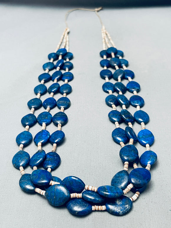 One Of The Best Ever Vintage Navajo Lapis Heishi Necklace-Nativo Arts
