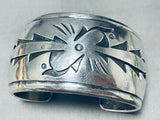 One Of The Most Unique Rounded Swirl Sterling Silver Vintage Native American Navajo Bracelet-Nativo Arts
